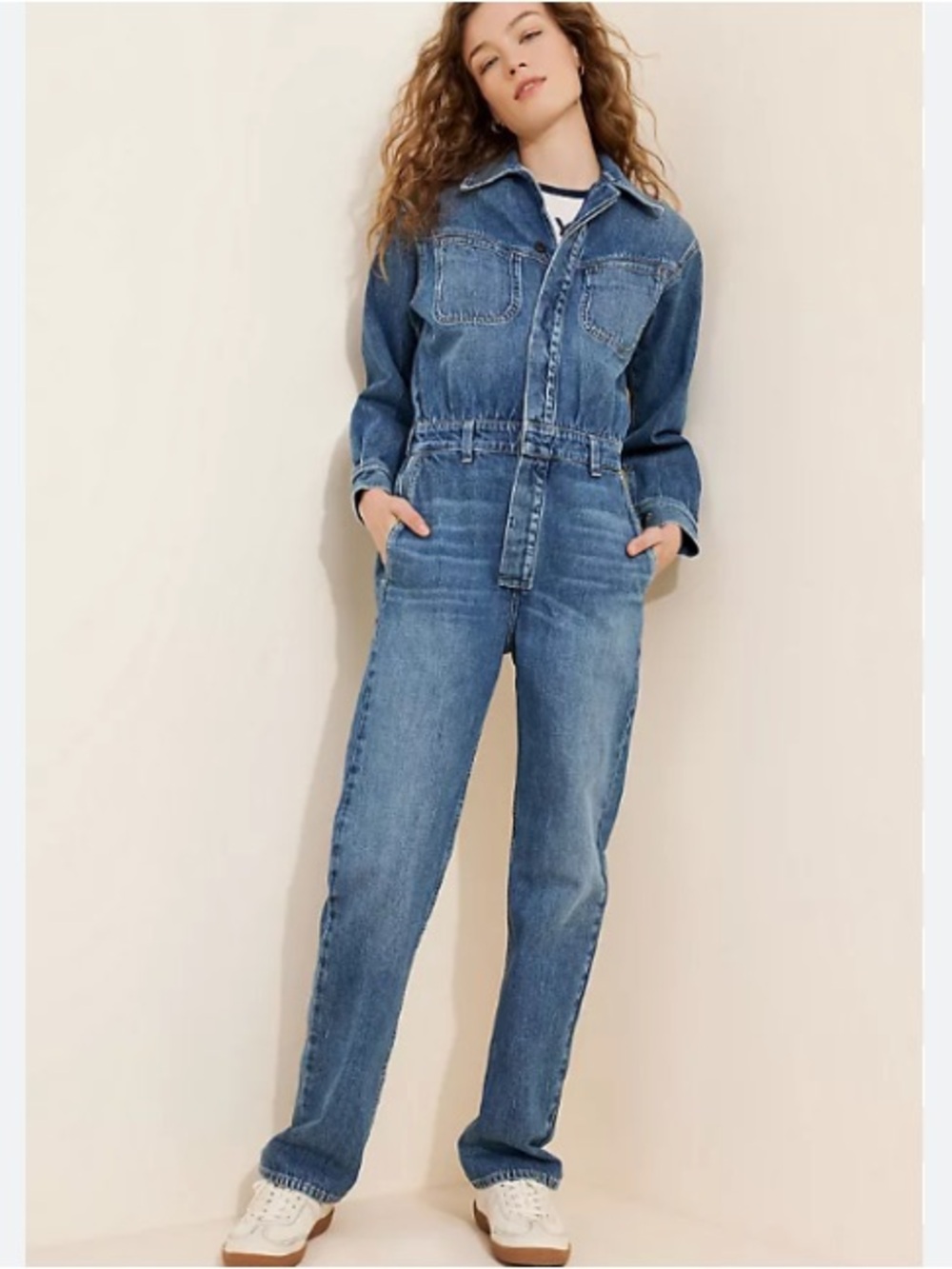 Denim long sleeve jumpsuit size 10